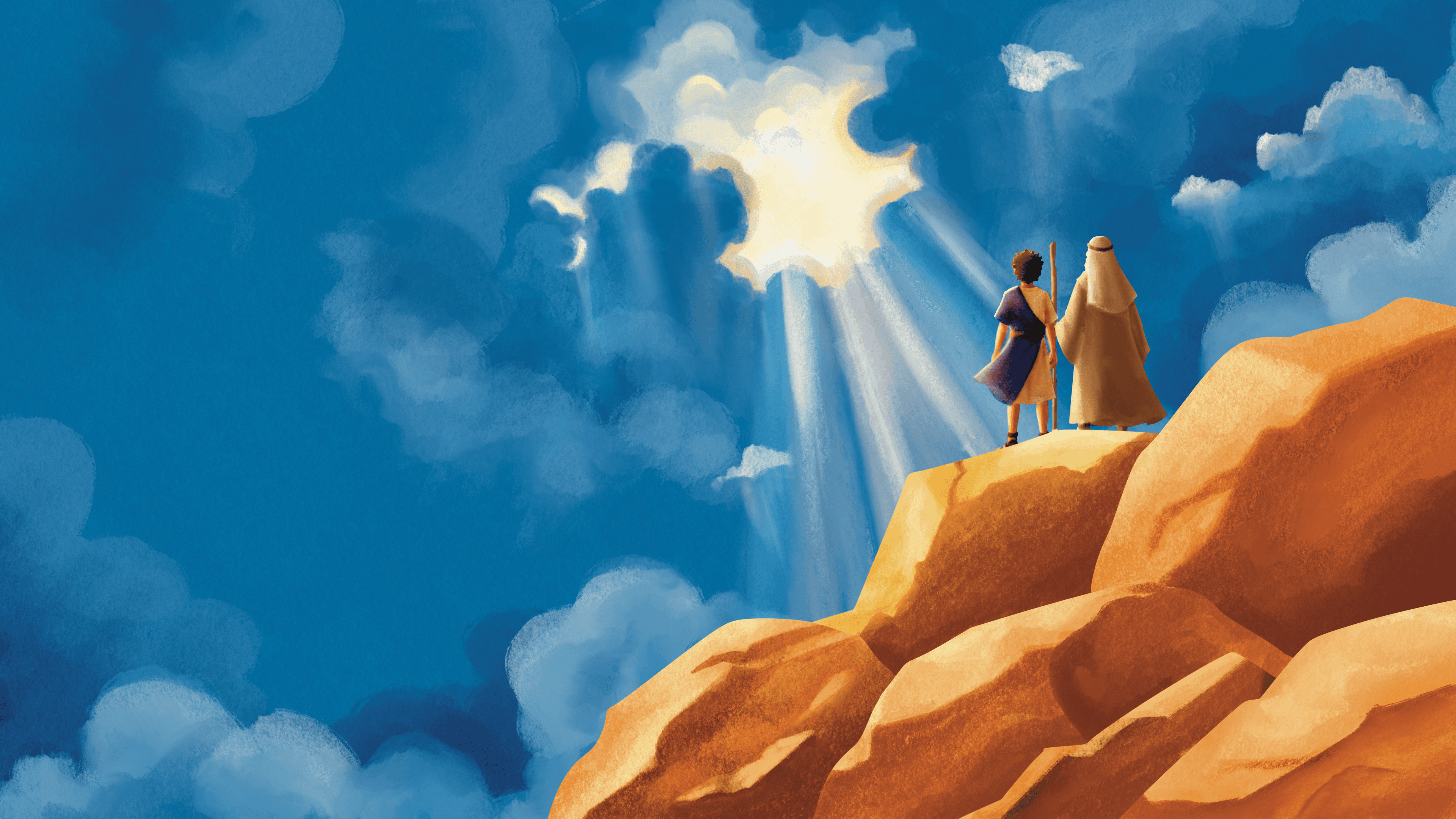Journey of Trust key art — an ancient desert camp